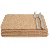 T&G Woodware Cork Table Mats and Coasters, Cork, Placemats Only