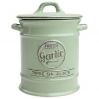 tg woodware pride of place garlic jar old green one size