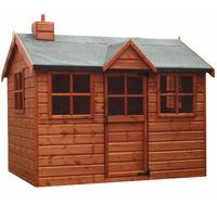 TGB 7ft x 5ft (2.13m x 1.52m) 19mm Loglap Snowdrop Cottage Installation.