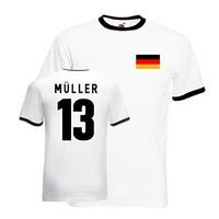 thomas muller germany ringer tee white black