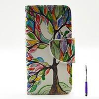 The Tree of Life Pattern PU Leather Case Cover with A Touch Pen , Stand and Card Holder for iPhone 5/5S