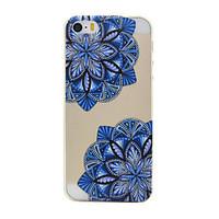 Through Diagonal Color Blue Flower Pattern TPU Soft Case Phone Case for iPhone 5/5S/SE