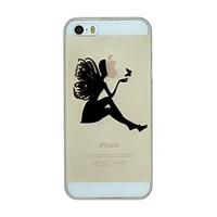 The Girl And Butterfly Pattern PC Hard Transparent Back Cover Case for iPhone 5/5S