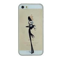 The Skeleton Gentleman Wearing Hat Pattern PC Hard Transparent Back Cover Case for iPhone 5/5S