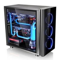 Thermaltake View 31 Tempered Glass Gaming Case with Window, ATX, No PSU, 2 x 14cm Riing Blue fans, Black