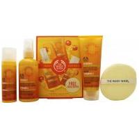 The Body Shop Vitamin C Travel Exclusive Gift Set 100ml Energizing Face Spritz + 75ml Microdermabrasion + 30ml Skin Boost + Facial Buffer