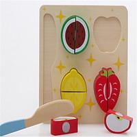 The Wooden House Kitchen Puzzle Toy Baby Cut Fruit Vegetable Slice