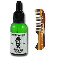 The Dapper Gent The Wilds Beard Oil and GB Kent A81T Moustache Comb Set