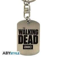 the walking dead dog tag logo metal keychain abykey081