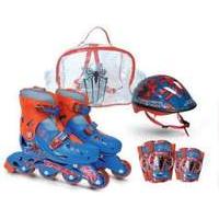 The Amazing Spider-man Inline Roller Skates Set (34-37 Cm) (inline Skates Protective Helmet/pads Crystal Bag) Ospi026