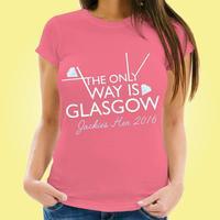 the only way is customised pink t shirt