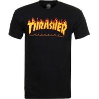 thrasher flame logo t shirt black