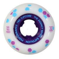 The Agency Tufcore 78D/95a Skateboard Wheels - Blue/Purple 54mm (Pack of 4)