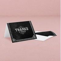 Thank You Card with Fold with Chalkboard Print Design