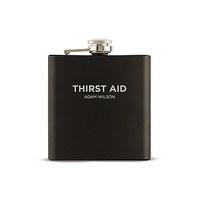Thirst Aid Etched Black Hip Flask