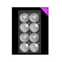 Theme Machine 8 Pack 5cm Baubles - Silver