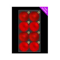 Theme Machine 8 Pack 5cm Baubles - Red