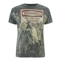 The Walking Dead Men\'s Warning Sublimation T-Shirt - Black - S