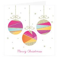 Three Baubles Christmas Card