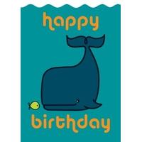 the whale the fish childrens birthday card
