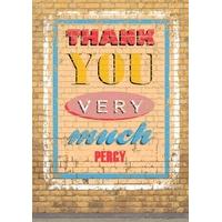 thank you wall personalised thank you card