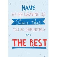 The Best | Personalised Leaving Card
