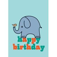 the little bird the elephant childrens birthday card