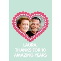 thanks heart photo anniversary card