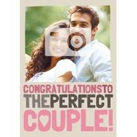 the perfect couple photo engagement card
