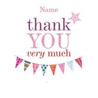 thank you bunting | personalised thank you card