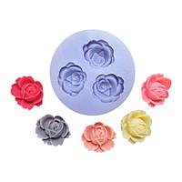 Three Holes Flower Silicone Mold Fondant Molds Sugar Craft Tools Resin flowers Mould For Cakes