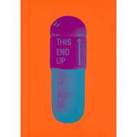 the cure bright orangeorchidair force blue by damien hirst