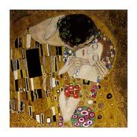 The Kiss - Detail (foil embossed) by Gustav Klimt