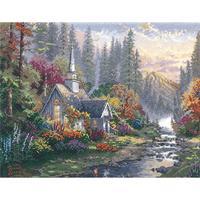 Thomas Kinkade Forest Chapel Counted Cross Stitch Kit-14X11 14 Count 230031