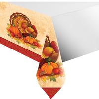 Thanksgiving Scroll Plastic Party Table Cover