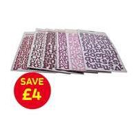 Thickers Alphabet Letter Stickers Red and Pink Bundle 6 Pack
