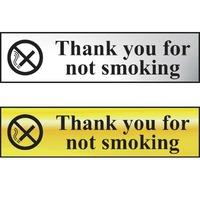 Thank You For Not Smoking Sign - CHR (200 x 50mm)