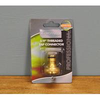 Threaded Brass Tap Garden Hose Connector by Kingfisher