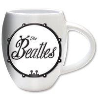 The Beatles Black Bug Design Logo Coffee Boxed Gift Oval Tea White Mug Official