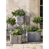 Three Fluted Zinc Planters