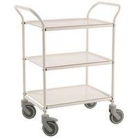 THREE TIER METAL SERVICE TROLLEY, WHITE