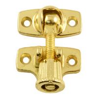 threaded sash window fastener brass plated