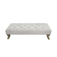 The Derwent Collection Fabric Buttoned Footstool