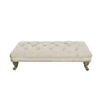 The Derwent Collection Fabric Buttoned Footstool