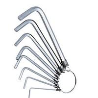 The Great Wall Seiko 8Pcs Key Ring Chrome Plated Standard Six Corners Wrench 1.5-6.0Mm