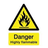The House Nameplate Company PVC Self Adhesive Danger Highly Flammable Sign (H)200mm (W)150mm