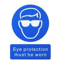 The House Nameplate Company PVC Self Adhesive Eye Protection Must Be Worn Sign (H)200mm (W)150mm