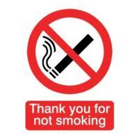The House Nameplate Company PVC Self Adhesive Thank You For Not Smoking Sign (H)200mm (W)150mm