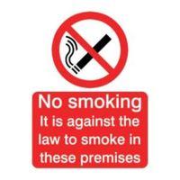 The House Nameplate Company PVC Self Adhesive Against The Law No Smoking Sign (H)200mm (W)150mm