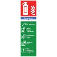 The House Nameplate Company PVC Self Adhesive Fire Extinguisher Dry Powder Sign (H)280mm (W)85mm